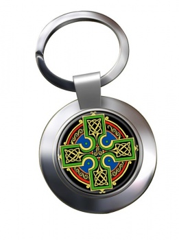 Celtic Cross Chrome Key Ring