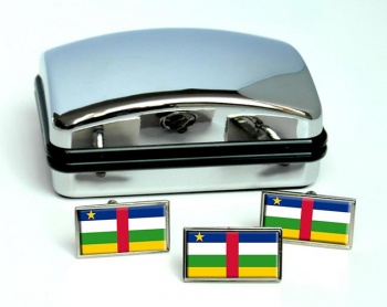 Central African Republic Flag Cufflink and Tie Pin Set