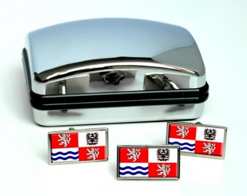 Central Bohemia Flag Cufflink and Tie Pin Set