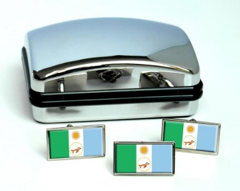 Argentine Chaco Flag Cufflink and Tie Pin Set