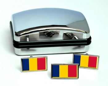 Chad Tchad Flag Cufflink and Tie Pin Set