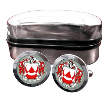 Chapman Coat of Arms Round Cufflinks