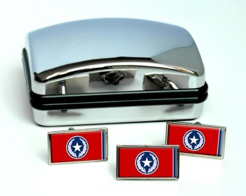Chattanooga TN Flag Cufflink and Tie Pin Set