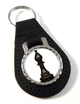 Chess Bishop Leather Key Fob