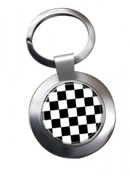 Chequered (Checkered) Floor of King Solomon’s Temple Chrome Key Ring