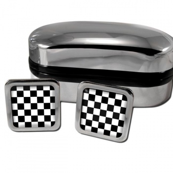Chequered (Checkered) Floor of King Solomon’s Temple Square Cufflinks
