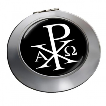 Chi-Rho Alpha Omega Chrome Mirror