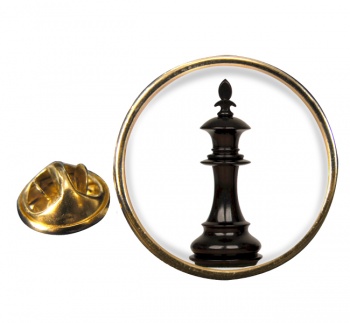 Chess King Round Pin Badge