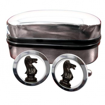 Chess Knight Round Cufflinks