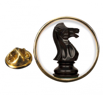 Chess Knight Round Pin Badge