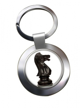 Chess Knight Chrome Key Ring