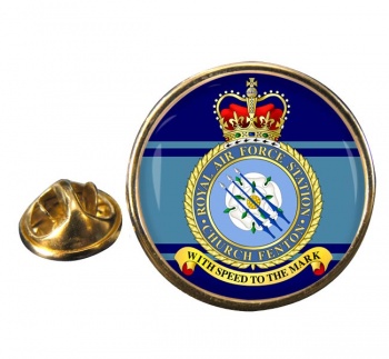 RAF Station Church Fenton Round Pin Badge