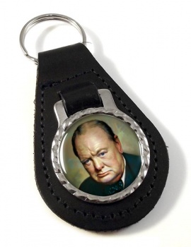 Winston Churchill Leather Key Fob