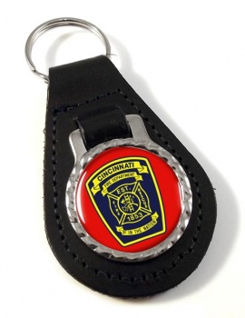 Cincinnati Fire Department Leather Key Fob