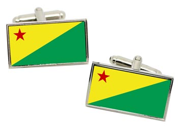 Acre (Brazil) Flag Cufflinks in Chrome Box