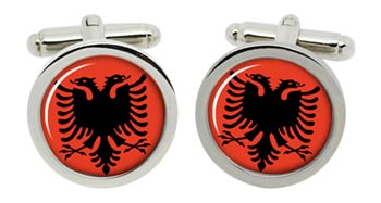 Albania, Albanian Eagle Cufflinks in Chrome Box