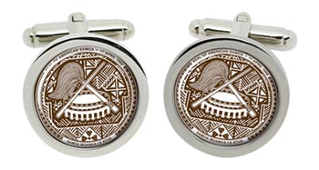 American Samoa Cufflinks in Chrome Box