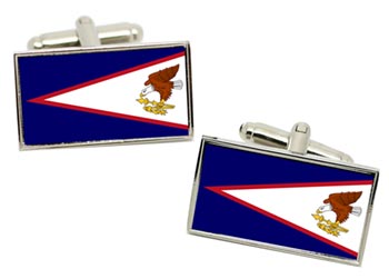 American Samoa Flag Cufflinks in Chrome Box