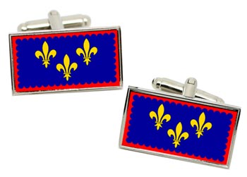 Anjou (France) Flag Cufflinks in Chrome Box