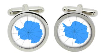 Antarctica Cufflinks in Chrome Box