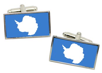 Antarctica Flag Cufflinks in Chrome Box