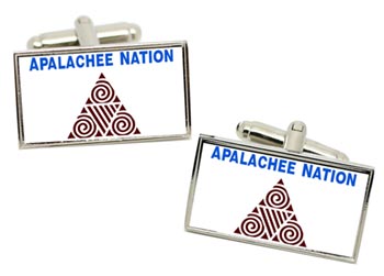 Apalachee Nation (Tribe) Flag Cufflinks in Chrome Box