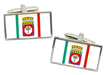 Apulia Puglia (Italy) Flag Cufflinks in Chrome Box