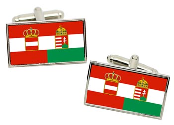 Austria-Hungary Flag Cufflinks in Chrome Box