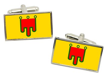 Auvergne (France) Flag Cufflinks in Chrome Box