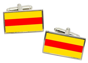 Baden (Germany) Flag Cufflinks in Chrome Box