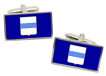 Basilicata (Italy) Flag Cufflinks in Chrome Box