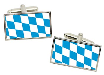 Bavaria (Germany) Flag Cufflinks in Chrome Box
