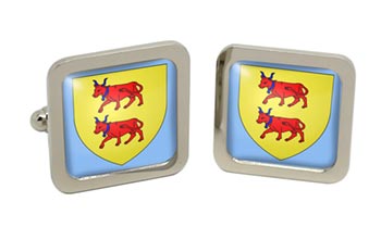 Béarn (France) Square Cufflinks in Chrome Box