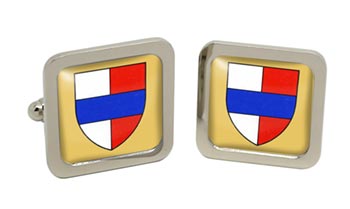 Bedford (England) Square Cufflinks in Chrome Box