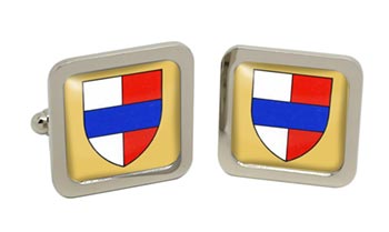 Bedford (England) Square Cufflinks in Chrome Box