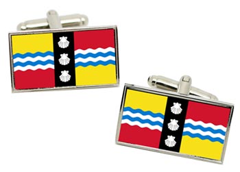 Bedfordshire (England) Flag Cufflinks in Chrome Box