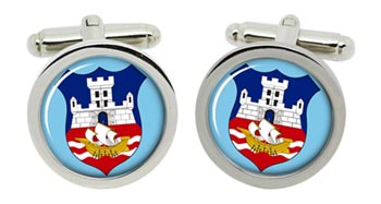Serbian Crest Cufflinks in Chrome Box