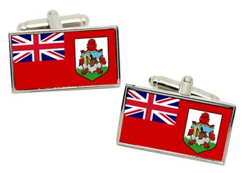 Bermuda Flag Cufflinks in Chrome Box