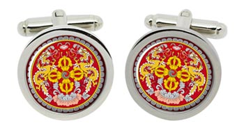 Bhutan Cufflinks in Chrome Box