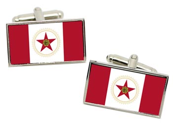 Birmingham AL (USA) Flag Cufflinks in Chrome Box