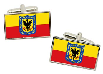 Bogotá (Colombia) Flag Cufflinks in Chrome Box