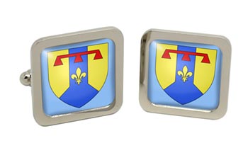 Bouches-du-Rhône (France) Square Cufflinks in Chrome Box