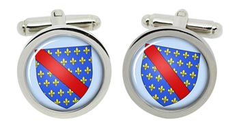 Bourbonnais (France) Cufflinks in Chrome Box