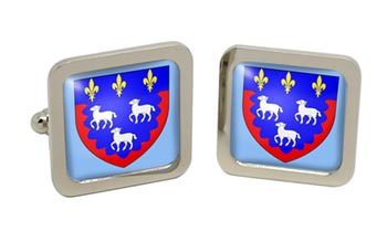 Bourges (France) Square Cufflinks in Chrome Box