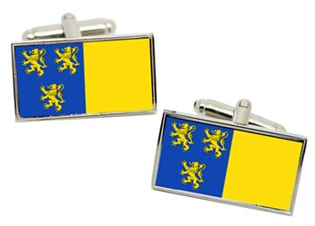 Braine-l'Alleud (Belgium) Flag Cufflinks in Chrome Box