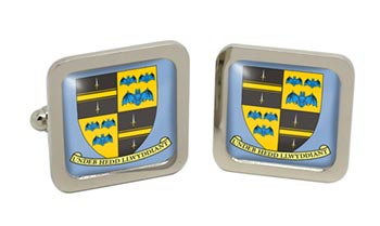 Brecknockshire Breconshire (Wales) Square Cufflinks in Chrome Box