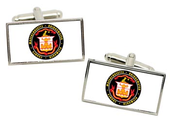 Bridgewater MA (USA) Flag Cufflinks in Chrome Box