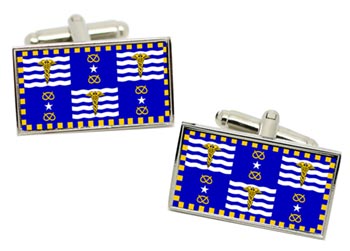 Brisbane Australia Flag Cufflinks in Chrome Box