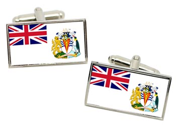 British Antarctic Territory Flag Cufflinks in Chrome Box