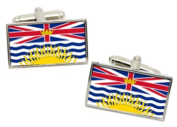 British Columbia (Canada) Flag Cufflinks in Chrome Box
